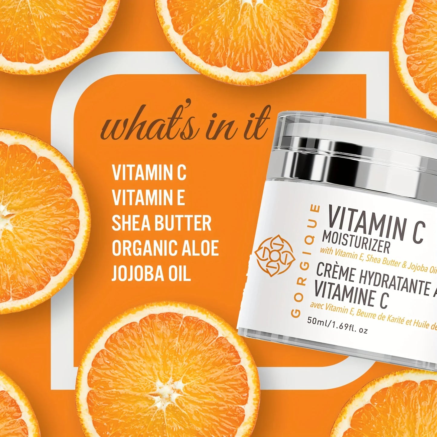 GORGIQUE Vitamin C Face Moisturizer – Brightening Hydrating Cream