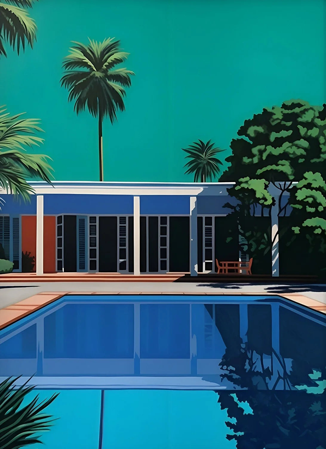 Vintage Hiroshi Nagai Pop Poster Retro 80's Beach Summer Pool Surrealism Canvas Painting Wall Art for Living Room Home Deco Peaceful Pleasures Health and Wellness 8 20x30cm Unframed