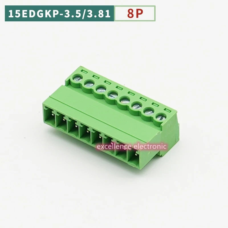 10PCS 15EDGKP 3.81mm/3.5mm Welding Free Aerial Docking Plug-in Terminal Block Female Socket 2P 3P 4P-12P 3.5/3.81 Pitch Peaceful Pleasures Health and Wellness 8P 3.81mm
