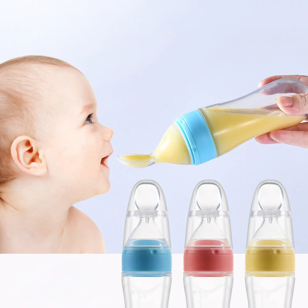 90ML Silicone Baby Fruit Feeder & Squeeze Spoon | BPA-Free