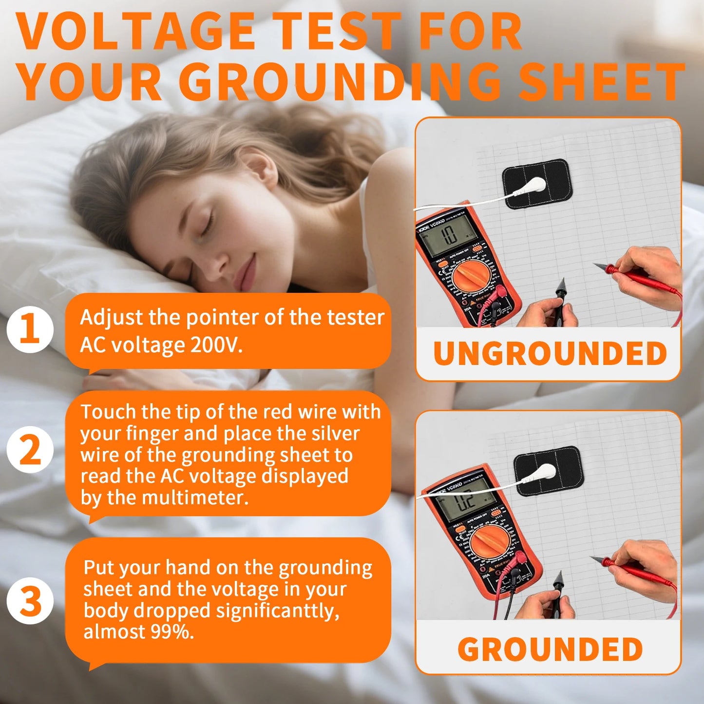 Grounding Bed Sheet | Silver Fiber & Organic Cotton Earthing Mat