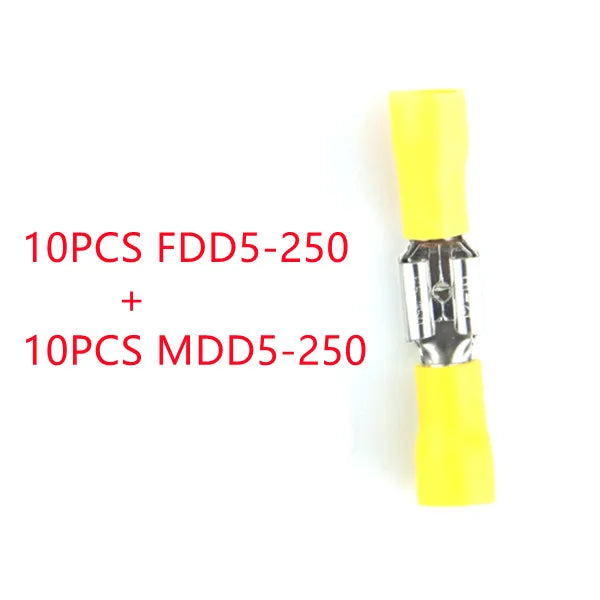 20pcs FDD MDD Female Male Insulated Electrical Crimp Terminal for 1.5-2.5mm2 Cable Wire Connector Peaceful Pleasures Health and Wellness 20PCS FDD and MDD 1