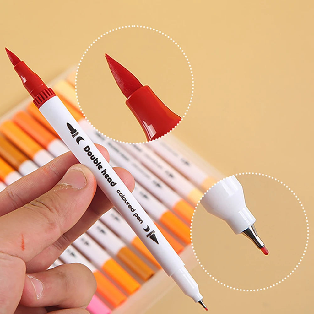 12 Brush Washable Dual Head Watercolor Pen Student Art Painting