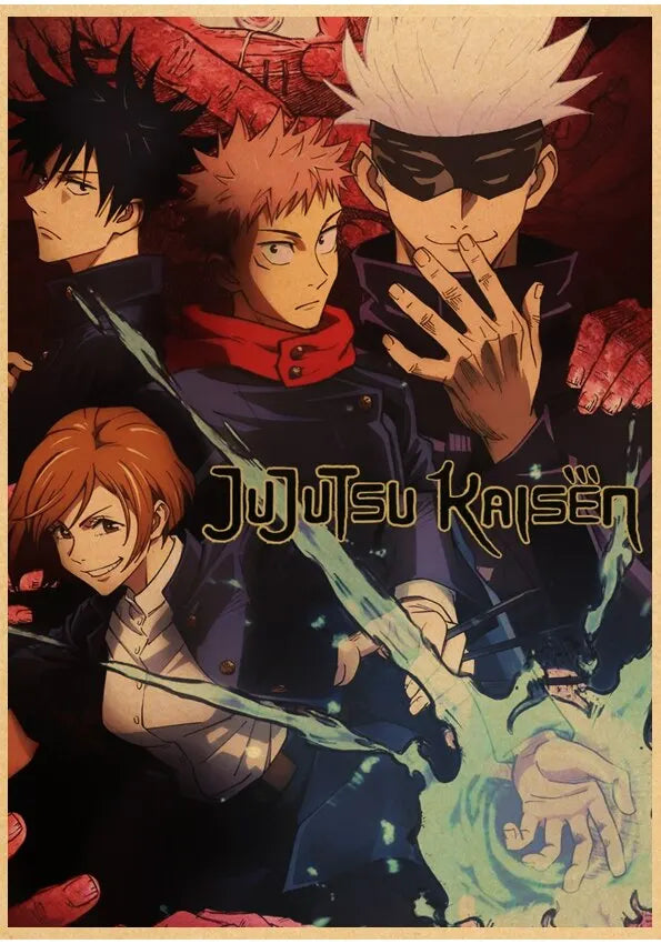 Jujutsu Kaisen Gojo Satoru Vintage Anime Canvas Wall Art Poster
