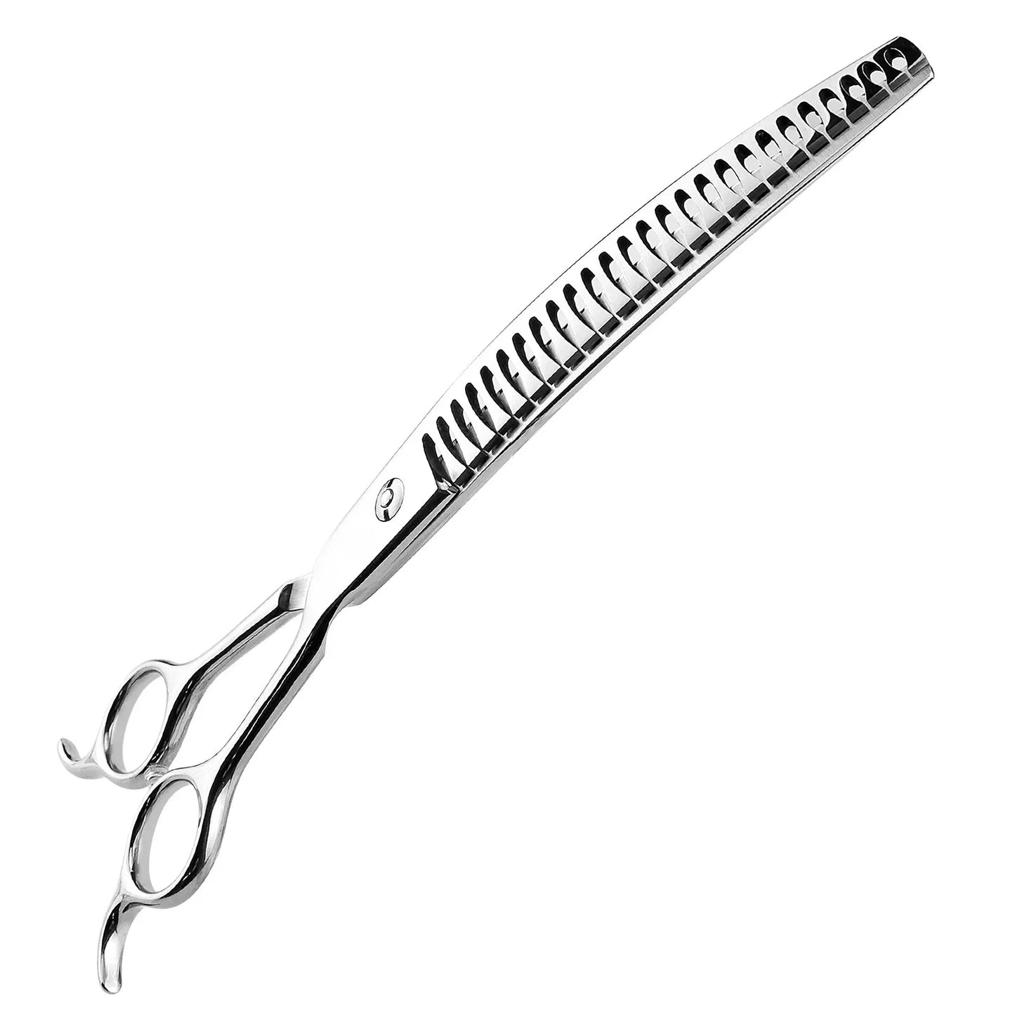 Dog Scissors for Grooming Stainless 8" Professional Pet Scissors Curved Chunker Scissors for Groomer Bend Down Thinning Shears Peaceful Pleasures Health and Wellness 60