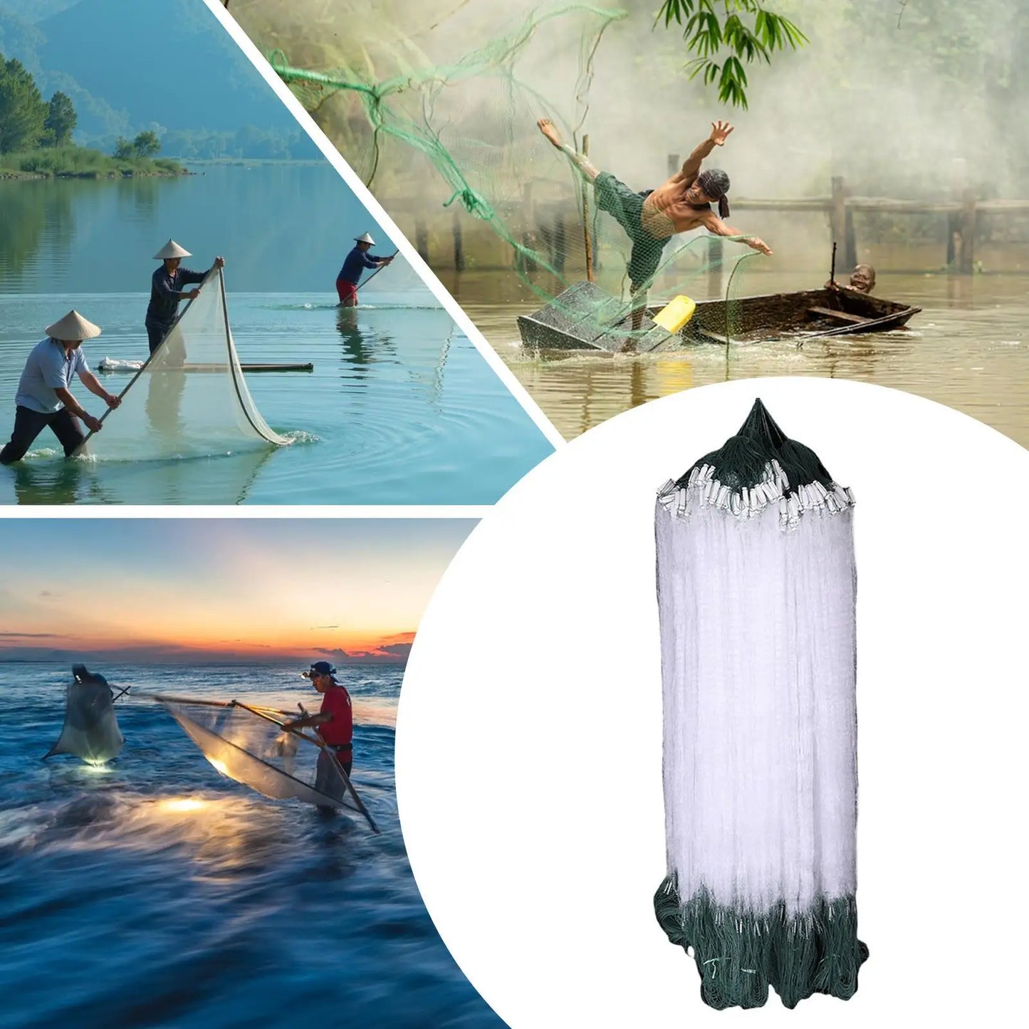 Professional Gillnet Fishing Cast Net | Single-Layer | 8–30m