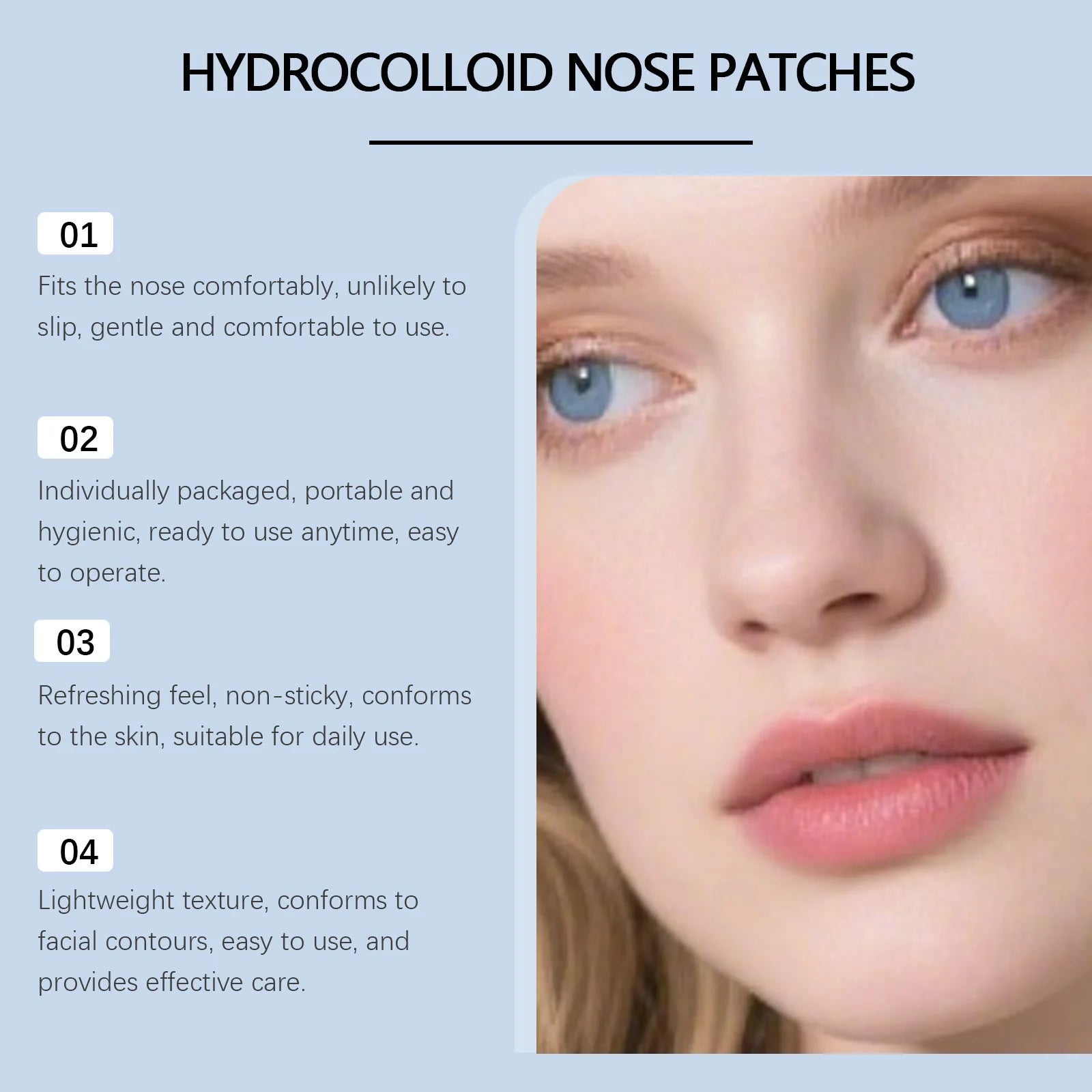 Nicotinamide Nose Patches Clean Excess Oil Unclog Pores Remove Blackheads Smooth Rough Skin Hyaluronic Acid Pore Cleansing Patch Peaceful Pleasures Health and Wellness