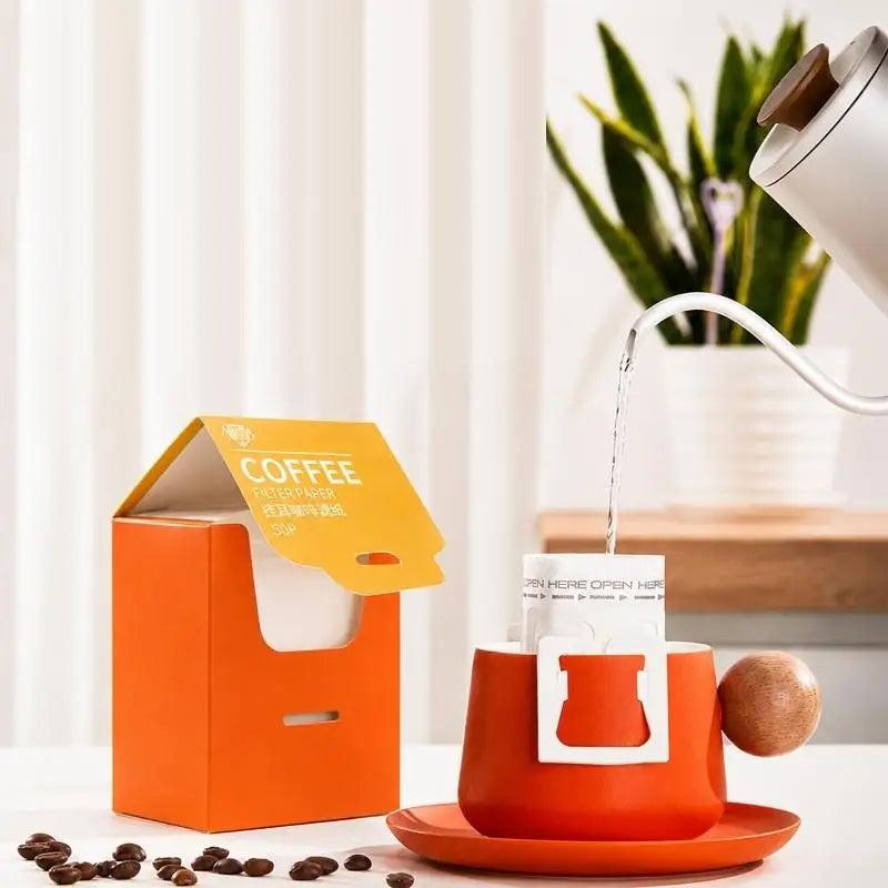 Disposable Hanging Ear Coffee Filters | Food Grade Biodegradable 25/50 Pk Disposable Coffee Filters Peaceful Pleasures Health and Wellness