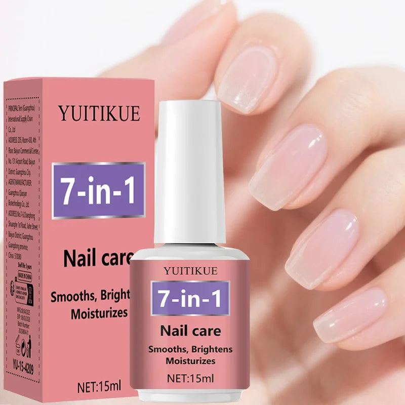 YUITIKUE 7-in-1 Nail Polish 15ml - Smooths, Brightens & Moisturizes Nails, Fast Drying, Non-Sticky Base Coat & Top Coat Peaceful Pleasures Health and Wellness