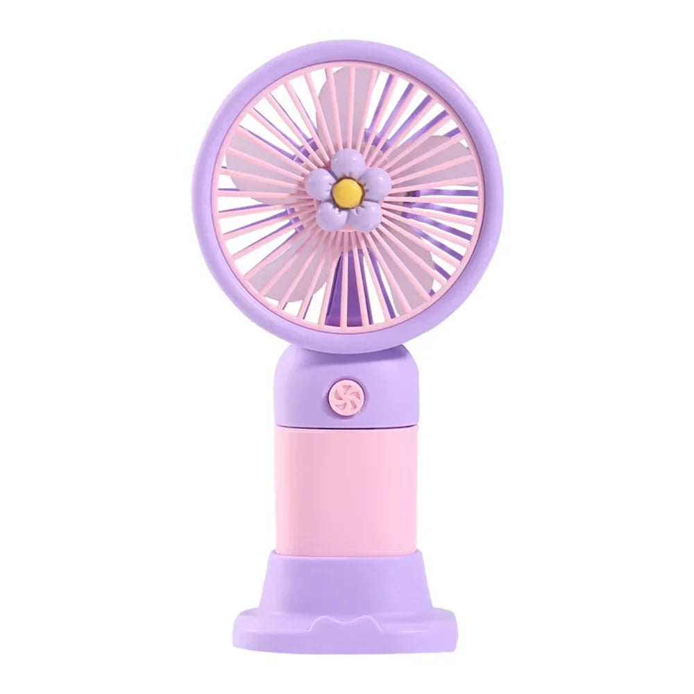 Mini USB Rechargeable Handheld Fan with Desktop Stand