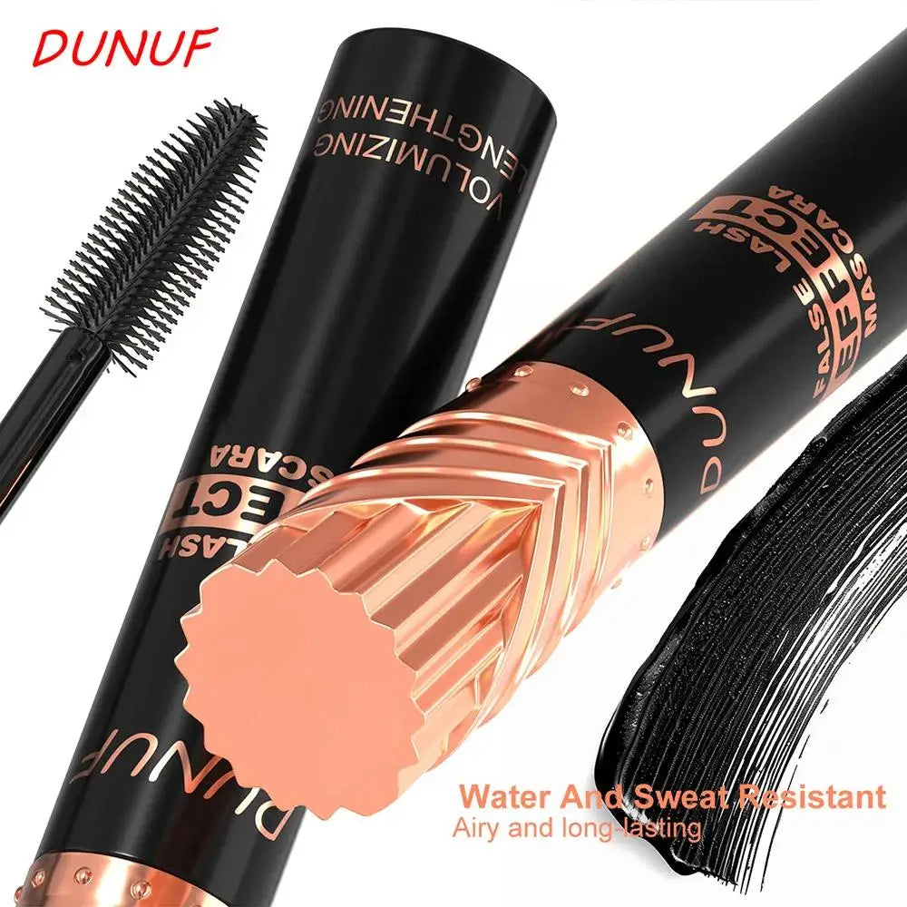 DUNUF Black Waterproof Mascara – Volumizing & Lengthening 24H