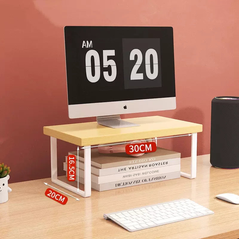 Wood Monitor Riser Shelf & Desk Organizer Stand 30/40/50cm