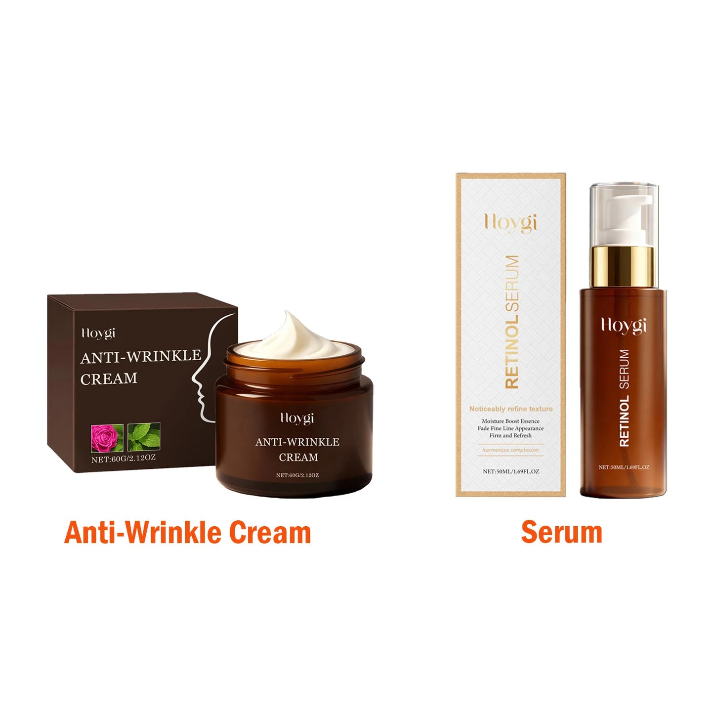 Retinol Skincare Set – Anti-Wrinkle Cream, Serum & Eye Balm