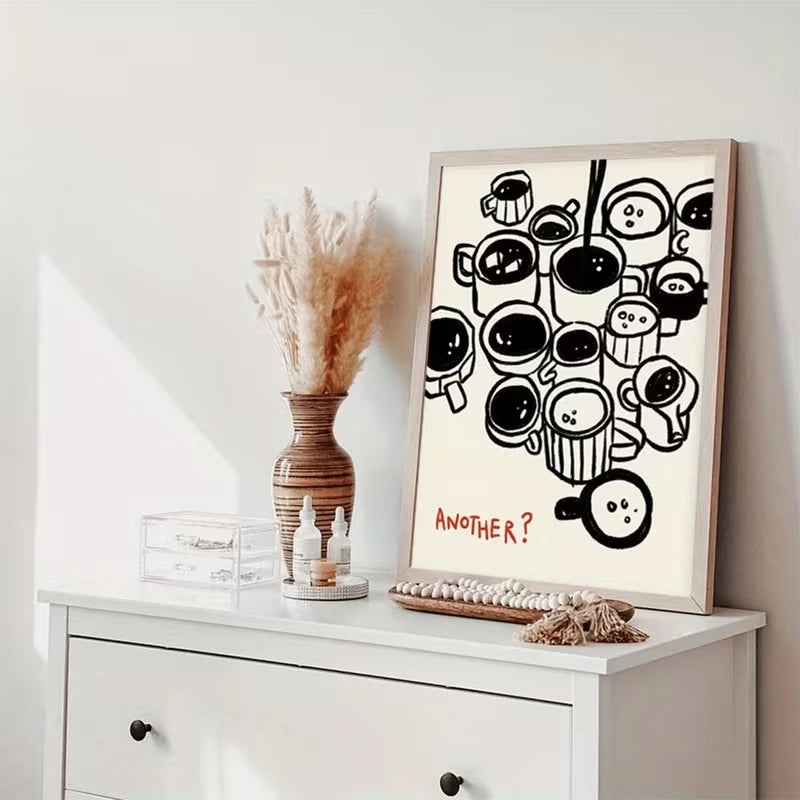 Minimalist Coffee Cup Canvas Wall Art Print | Home Decor