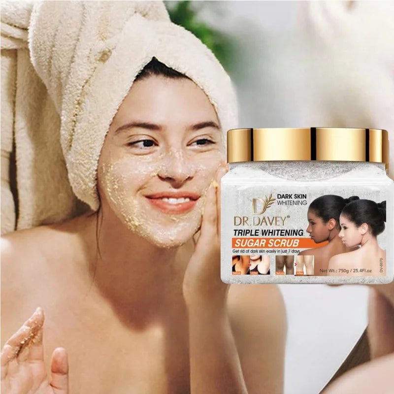 DR. DAVEY TRIPLE WHITENING Sugar Scrub Large Capacity Family Pack Body Scrub Gentle Deep Cleansing Skin Peaceful Pleasures Health and Wellness