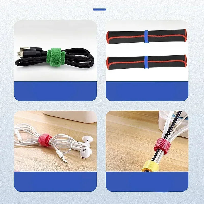 Attaches Auto Adhesive Velcros Strap 10/30/50Pcs Wire Fixing Strap Sewing Reusable Long T-tie Computer Data Cable Ties DIY Tape Peaceful Pleasures Health and Wellness