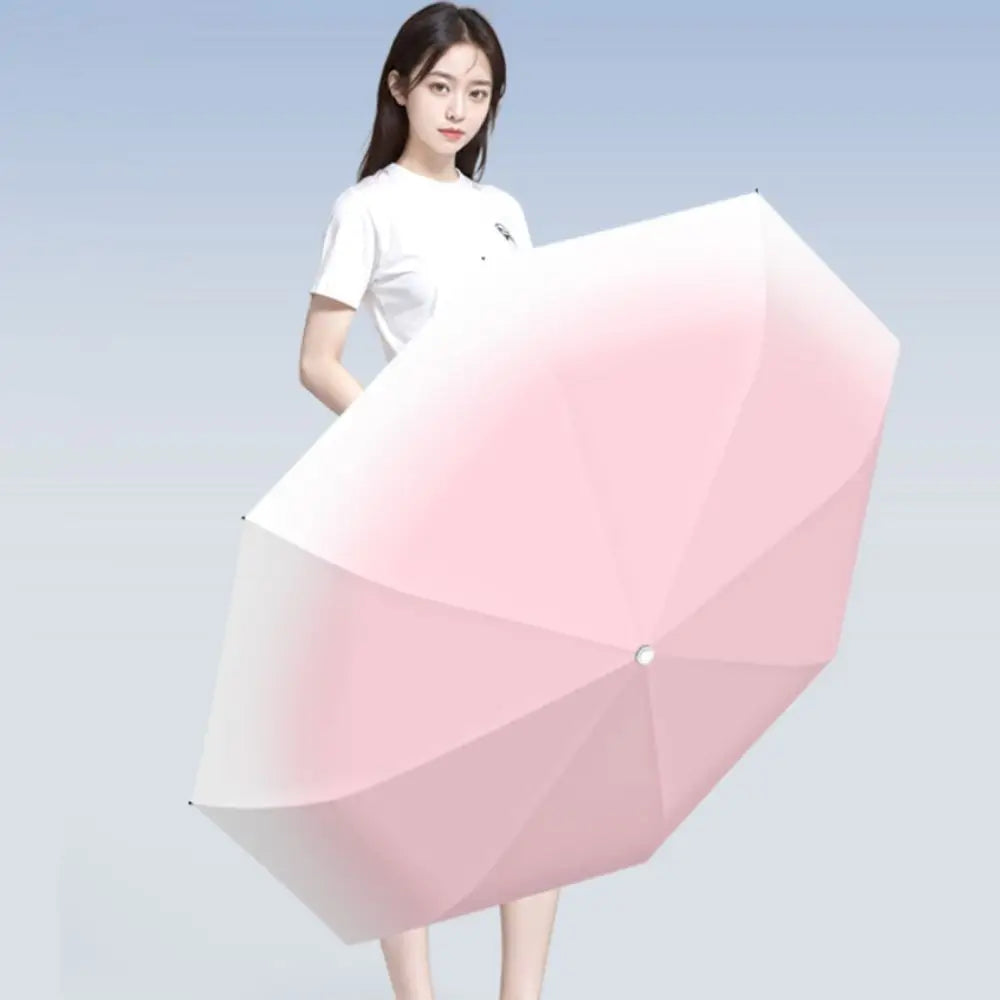 Gradient Color Pocket Rain Umbrella Ultraviolet Protection Ultralight Pocket Parasol Wind Resistant Dual Use Sun Umbrella Summer Peaceful Pleasures Health and Wellness