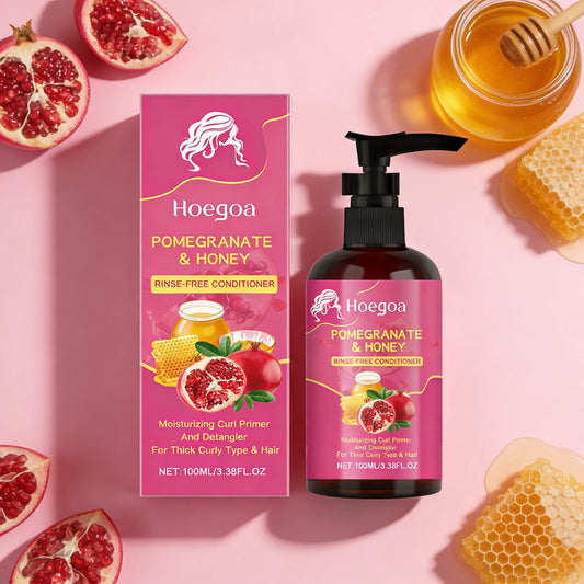 Pomegranate and Honey Leave-In Conditioner Treatment Nourishing Dry Damaged Hair Moisturizing Frizz Enhancing for All Hair Types Peaceful Pleasures Health and Wellness