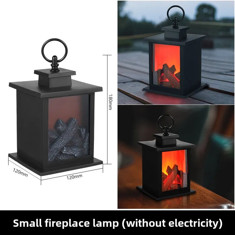 LED Fireplace Lamp Realistic Flame | Battery & USB Tabletop Decor