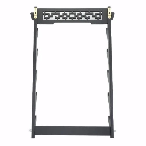 5-Tier Sword Holder Wall Mount Samurai Sword Stand Display Katana Wakizashi Tanto Wall Hanger Sword Rack Five Layer Hollow Out Peaceful Pleasures Health and Wellness