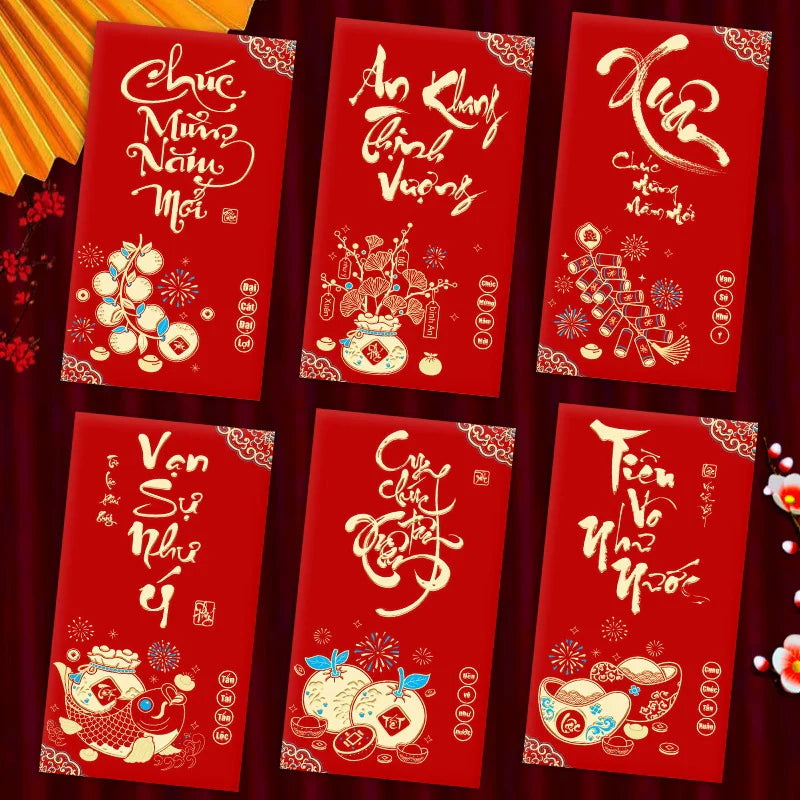 2026 Year of the Horse Chinese New Year Red Envelopes – 6 Pack