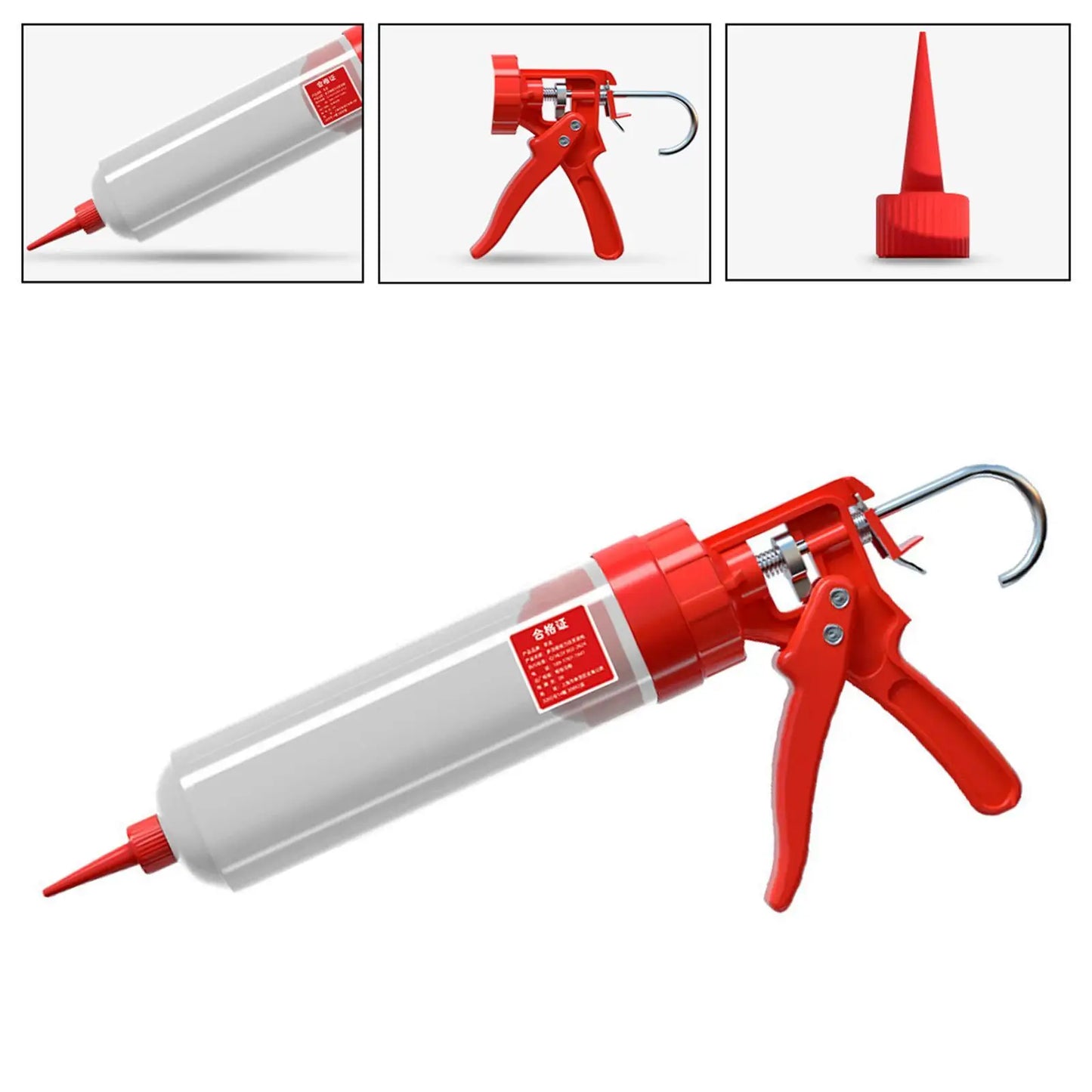 Sausage Caulking Tool 650ml High Thrust Practical Professional Manual Hand Gluing Tool for Silicone Polyurethane Glue Doors Peaceful Pleasures Health and Wellness