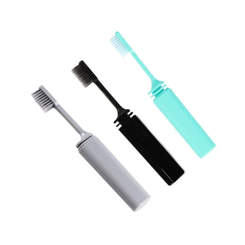 Travel Toothbrush Outdoor Camping Portable Folding Tooth Brush Traveling Toothbrushes for Adults Teeth Brushes Brosse à Dents Peaceful Pleasures Health and Wellness 3PCS