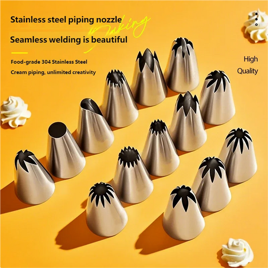 15-Piece Stainless Steel Piping Nozzles – Cake Decorating Tips Set Cake Decorating Tips Oasis Select