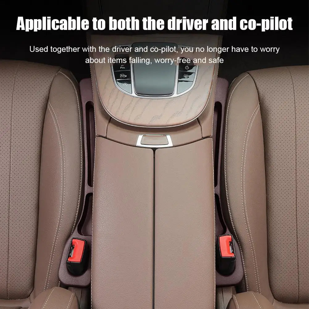 Car Seat Gap Filler PU Leather Console Organizer 2-Pack