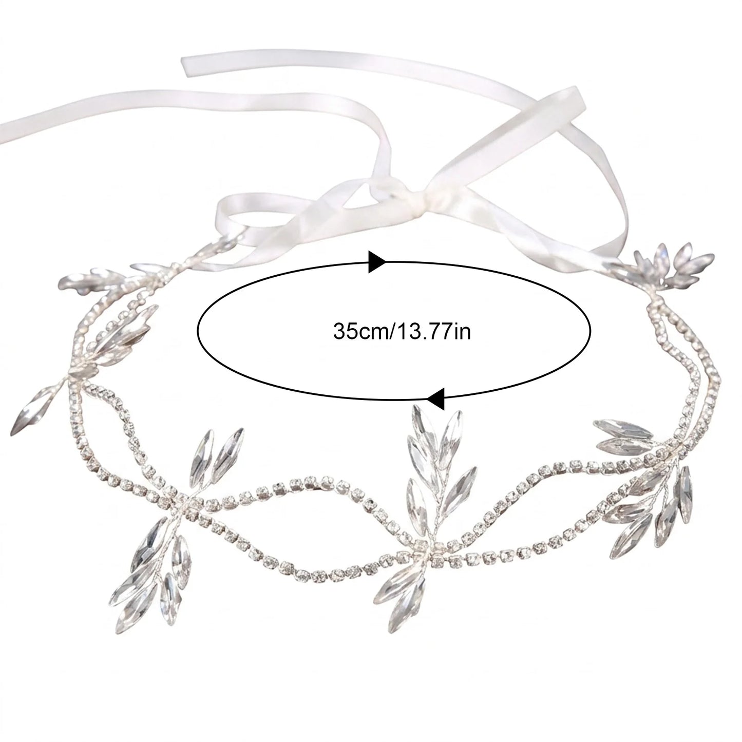 Bridal Hair Band With Rhinestones For Wedding Dress Elegant White Headpiece Peaceful Pleasures Health and Wellness