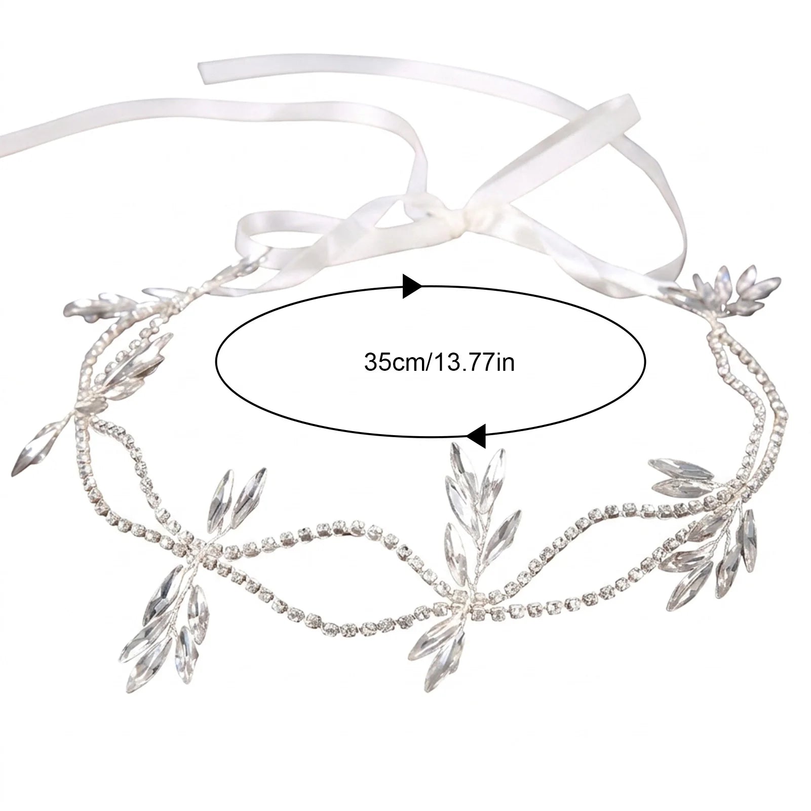 Bridal Hair Band With Rhinestones For Wedding Dress Elegant White Headpiece Peaceful Pleasures Health and Wellness