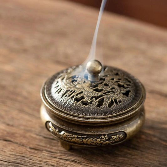Incense Coil & Cone Burner with Detachable Lid | Desktop Décor Incense Burner Oasis Select