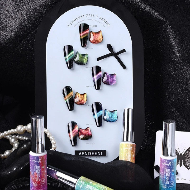 Dual-Color Rainbow Cat Eye Magnetic Gel Polish 10ml