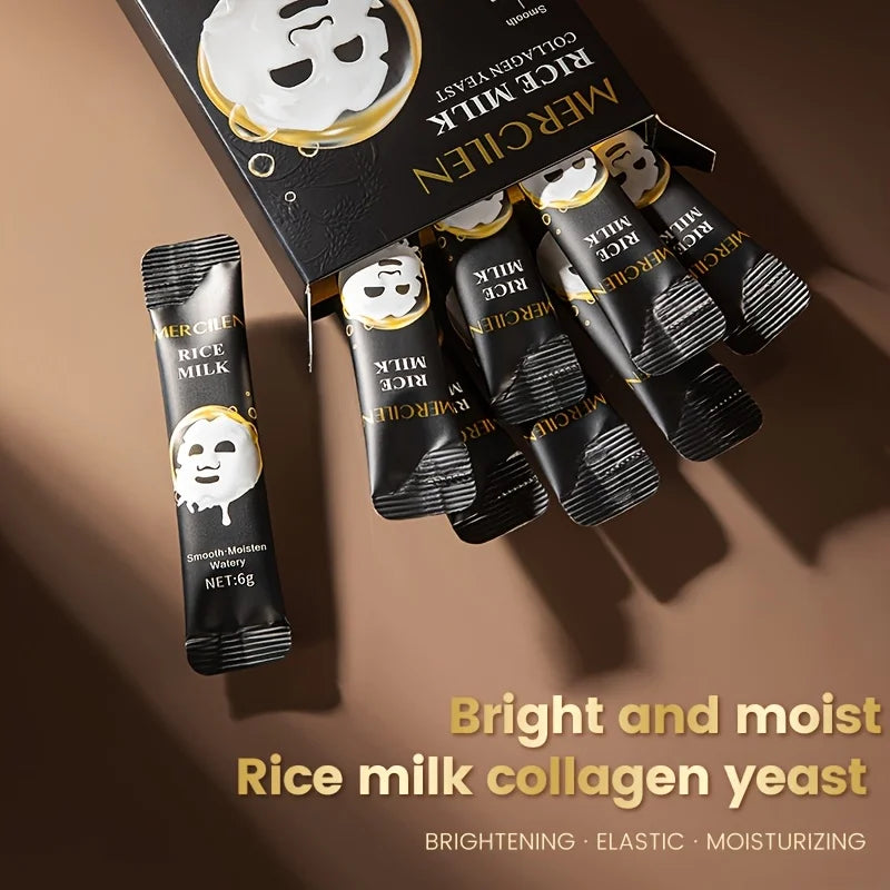 Rice Milk Collagen Yeast Peel-Off Face Mask – Anti-Aging 10pcs