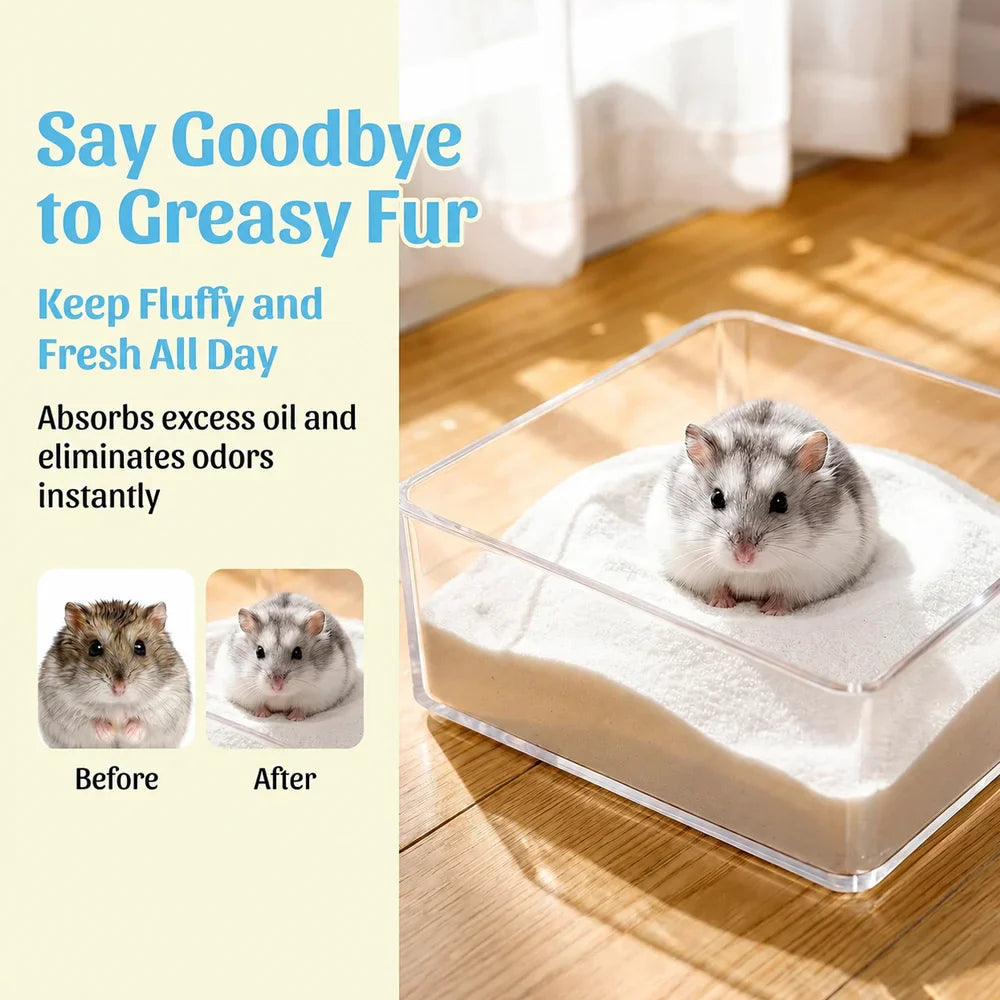 MIRAVEXL Hamster Bath Sand – Odor Control for Small Pets 500g
