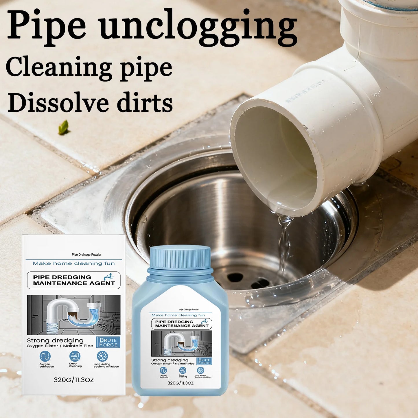 Jaysuing 320g Liquid Drain Cleaner – Pipe Dredging & Degreaser