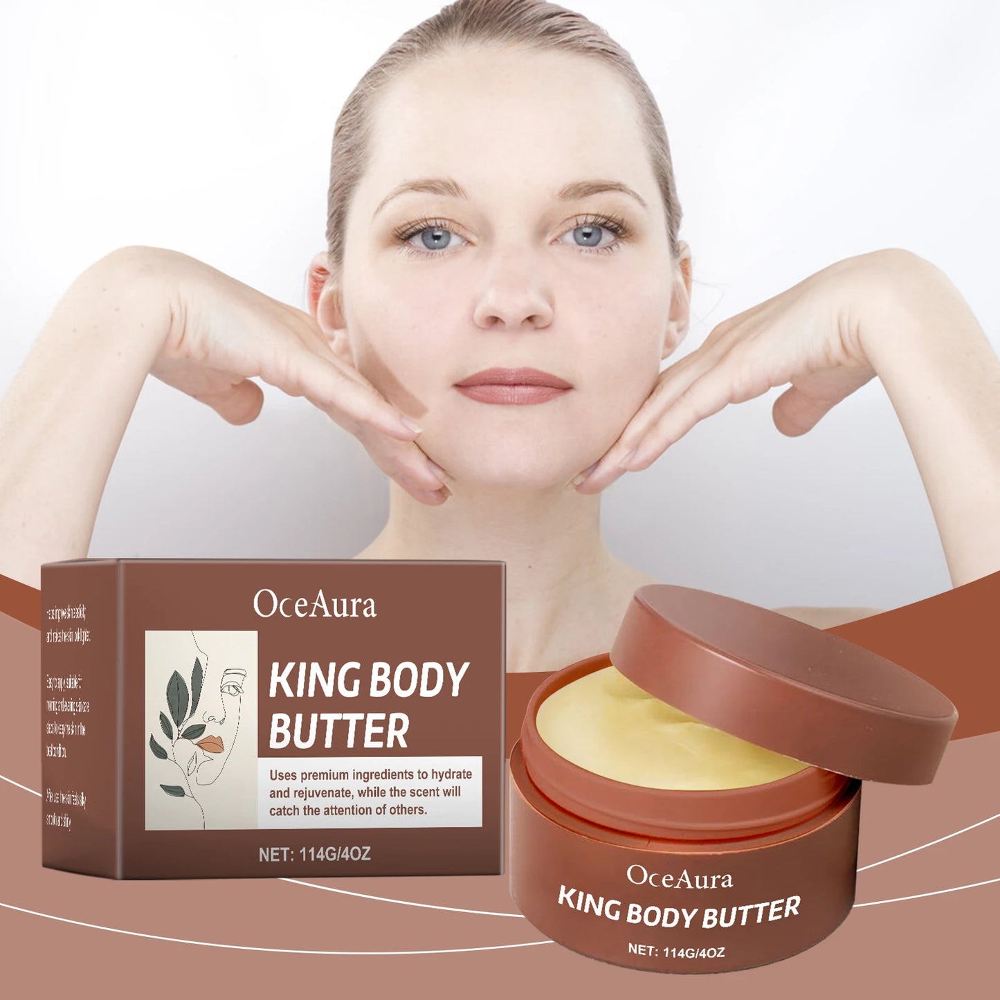 OceAura King Body Butter – Shea & Hyaluronic Acid Moisturizer 4oz