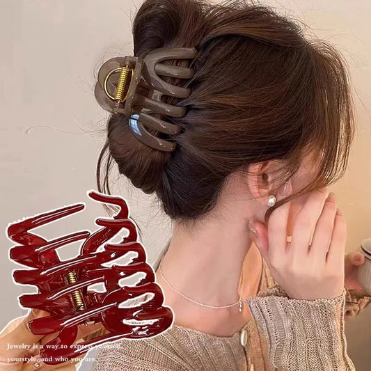 Large Pumpkin Shape Hair Claw Women Elegant Back Head Headband Clip Peaceful Pleasures Health and Wellness