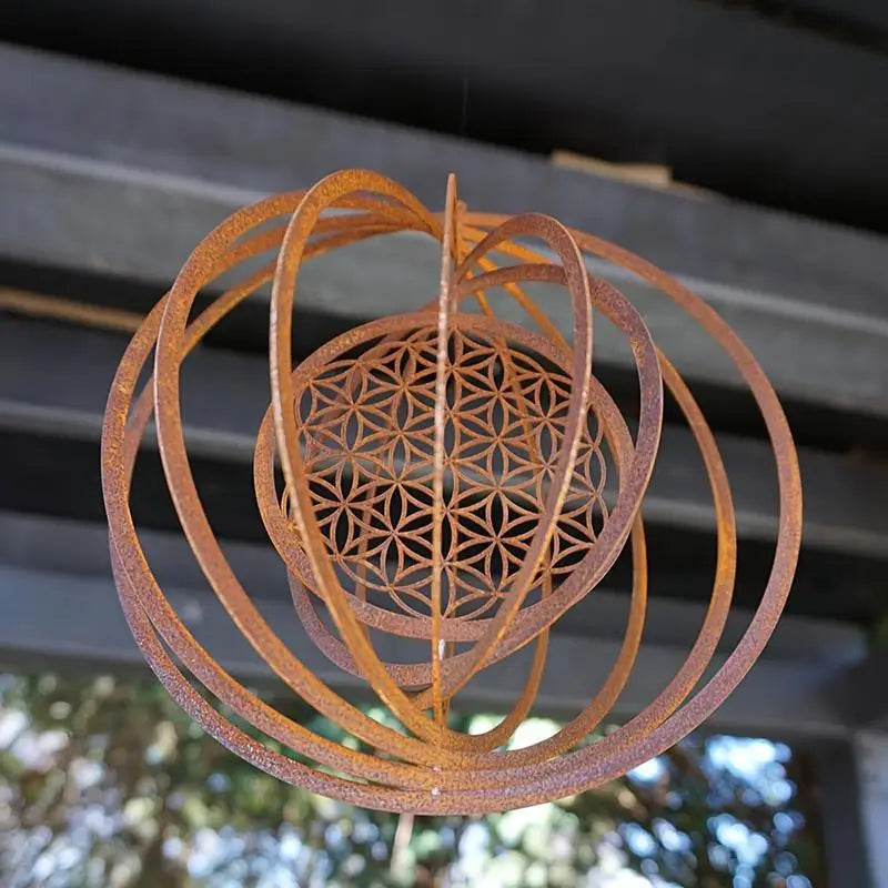 Rustic Metal Spiral Weather Vane – Hanging Outdoor Decor
