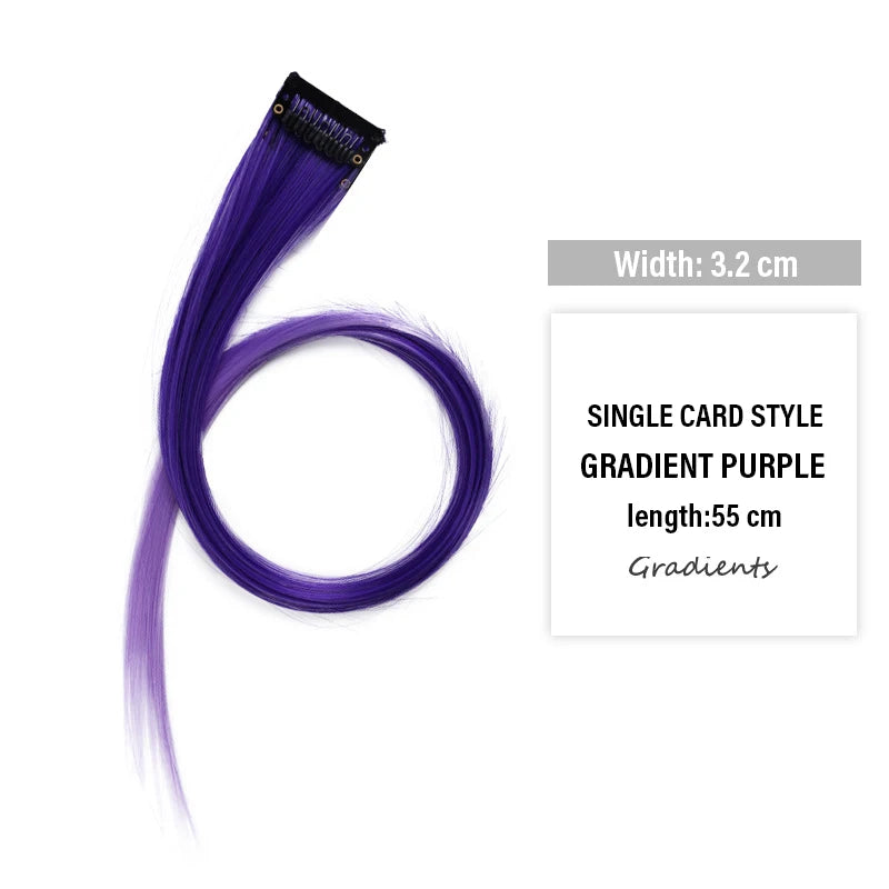 Colored Clip-In Hair Extensions | 55cm Synthetic Weft