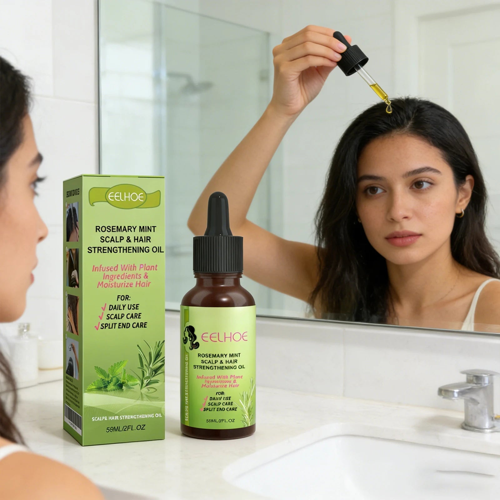 Scalp & Hair Strengthening Oil Effectively Repairing Damaged Scalp Reduce Dandruff Control Oil Moisturizing Hair Essential Oil Peaceful Pleasures Health and Wellness