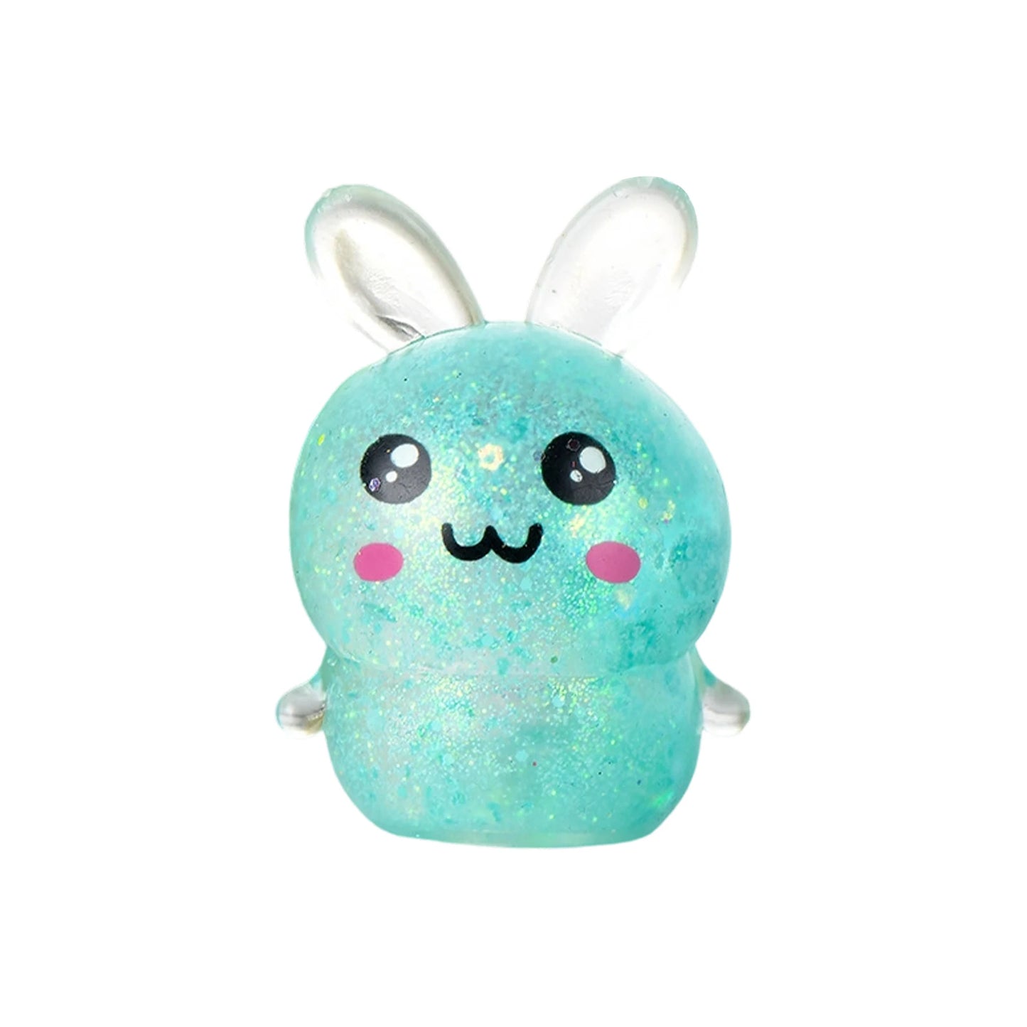 1PCS Squishy Bunny Stress Balls with Light Stress Relief Toy Girls Kids Fidget Toys Colorful Rabbit for Easter Basket gifts Peaceful Pleasures Health and Wellness Cyan One Size