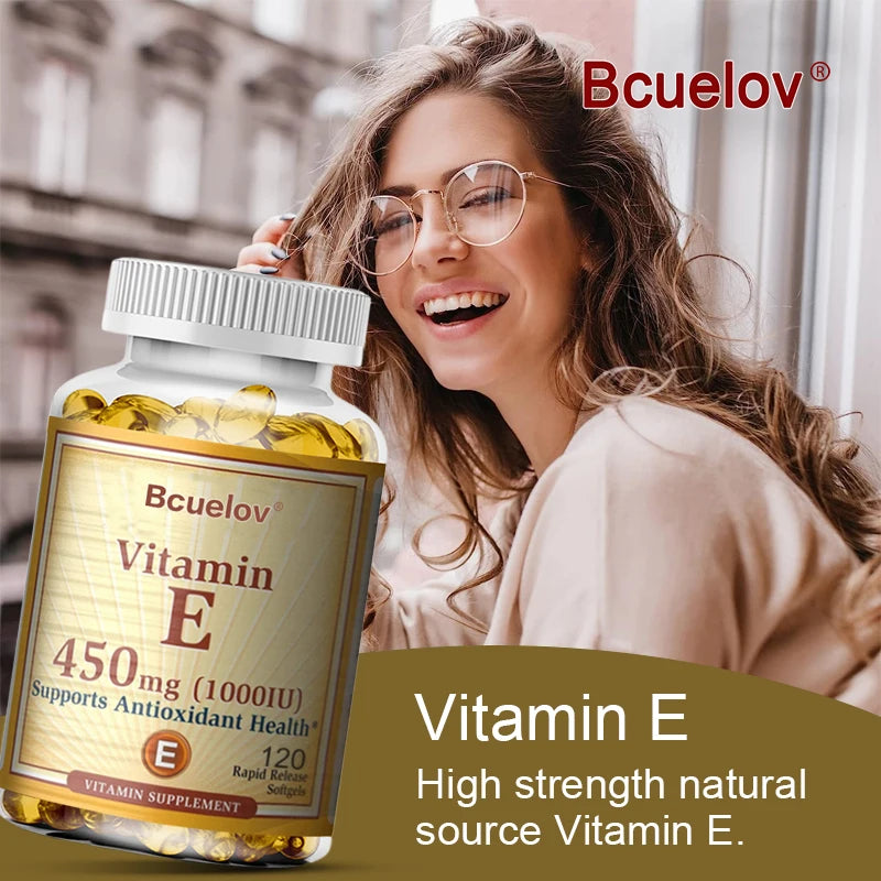 Vitamin E 1000 IU Softgels – Skin, Hair & Immune Support