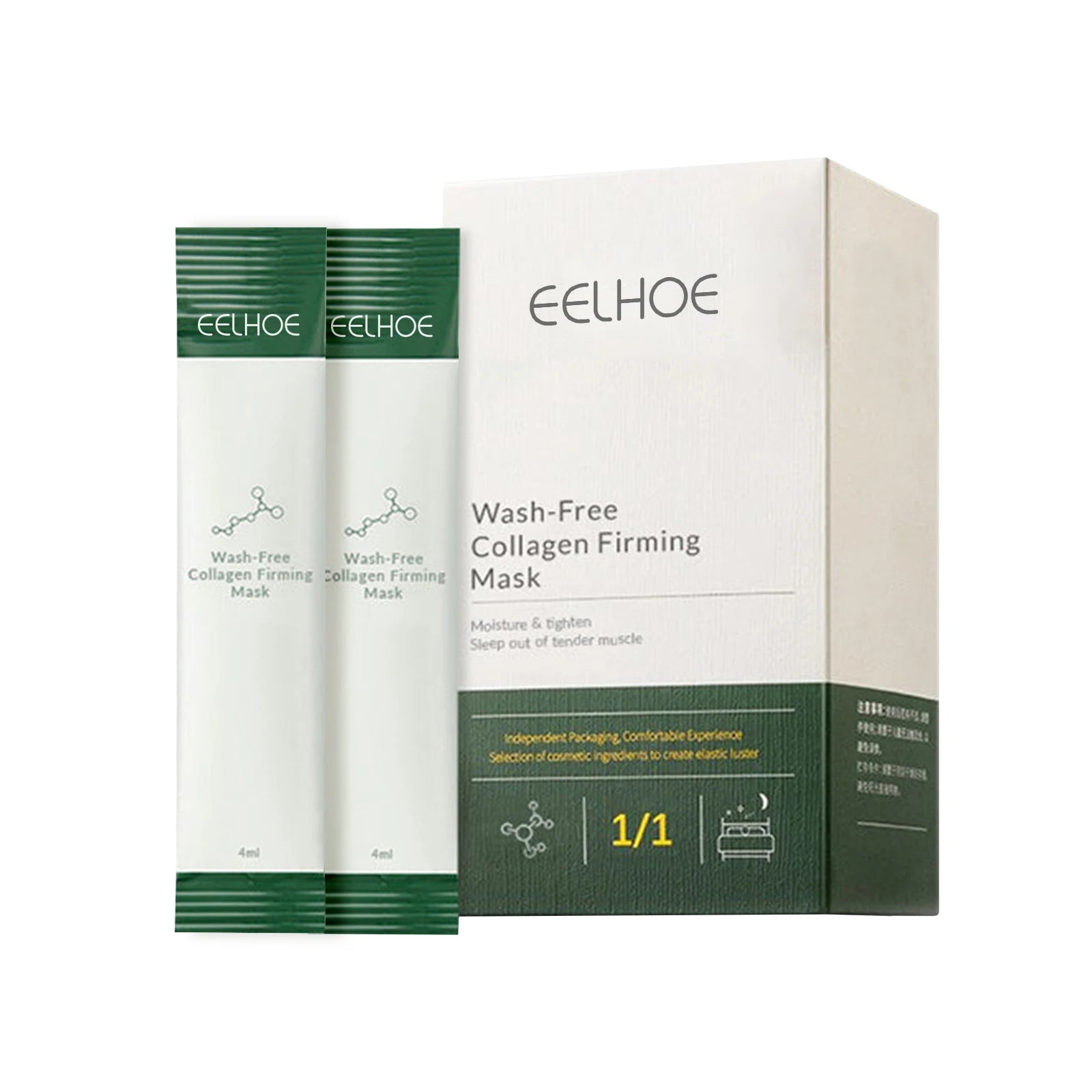 EELHOE Korean Collagen Firming Wash-Free Mask Protein Portable Anti-Aging Hydrating Frozen Face Sleeping Mask for Women and Men Peaceful Pleasures Health and Wellness