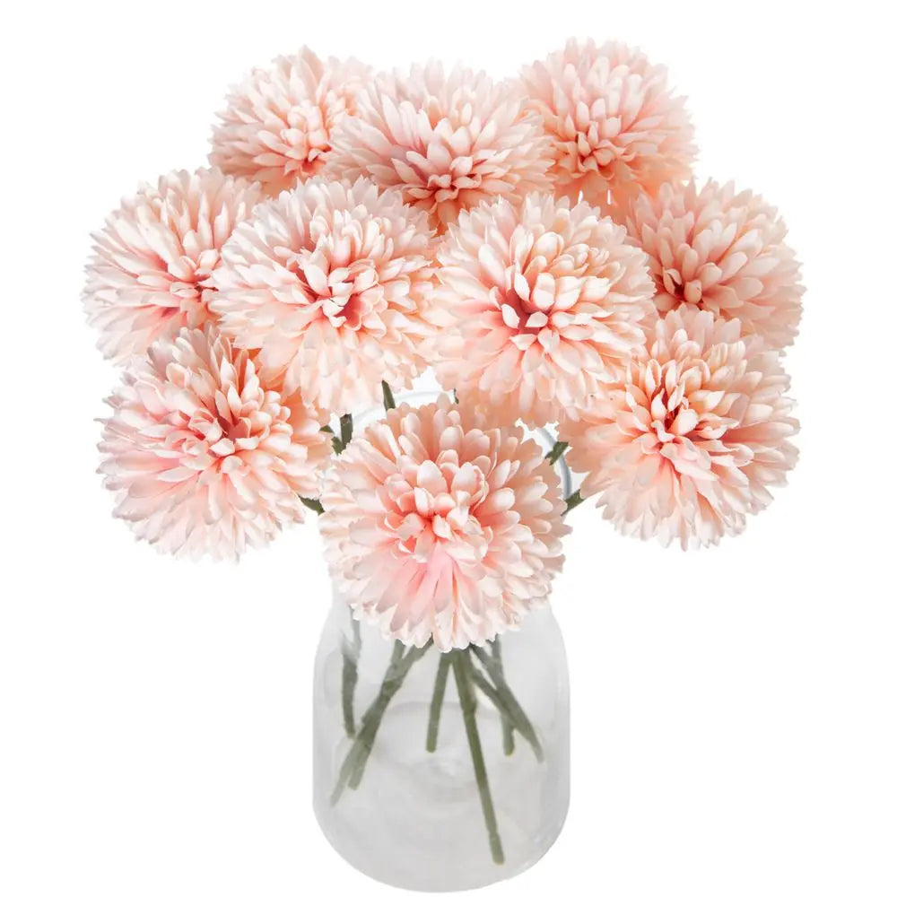 Artificial Silk Dandelion & Hydrangea Flowers – 10/20 Pcs