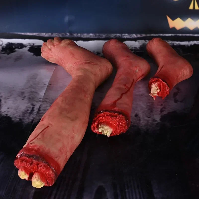 Halloween Fake Human Limbs Props – Hands, Feet, Brain & Heart