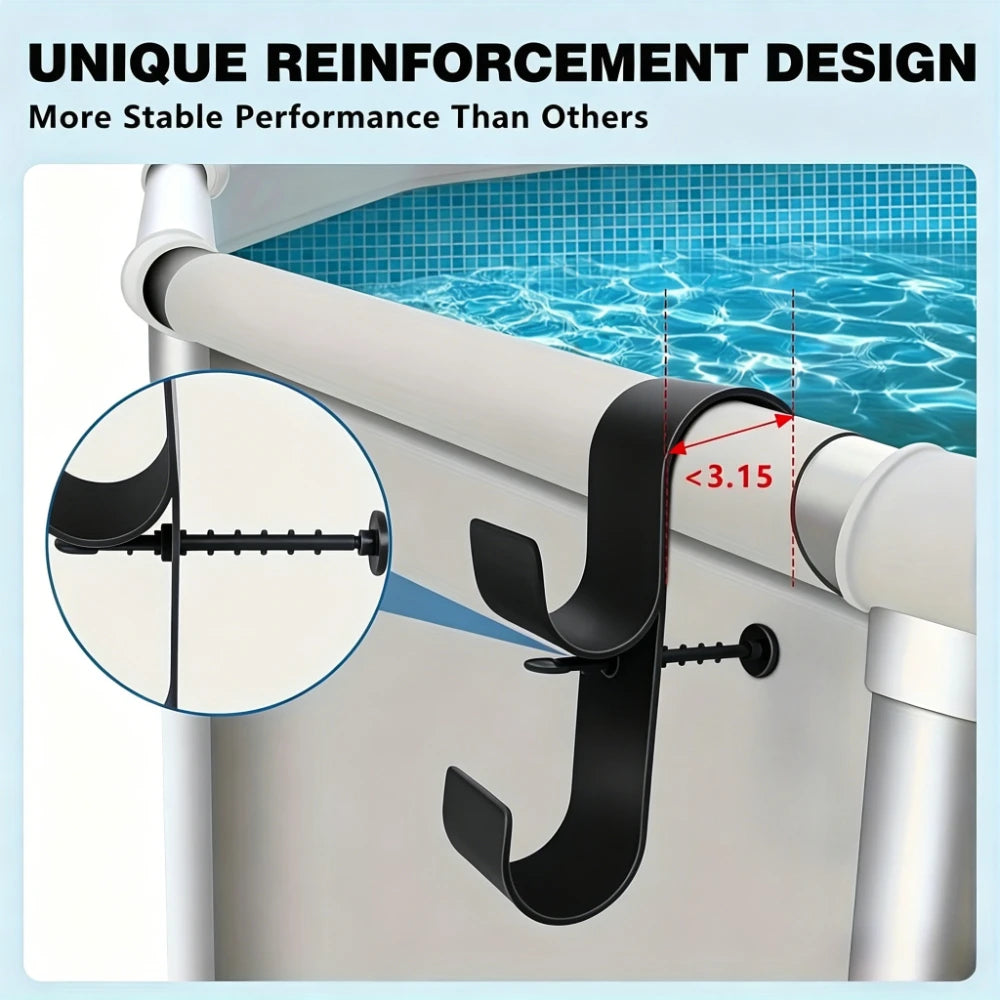 Adjustable Pool Pole Hanger & Leaf Skimmer Net Holder Pool Pole Hanger Peaceful Pleasures Health and Wellness
