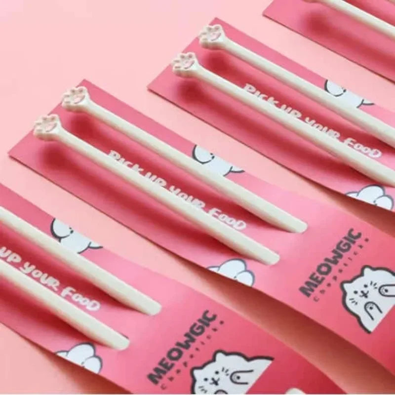 Cat Paw Chopsticks – Cute Food Safe Kids Tableware Set