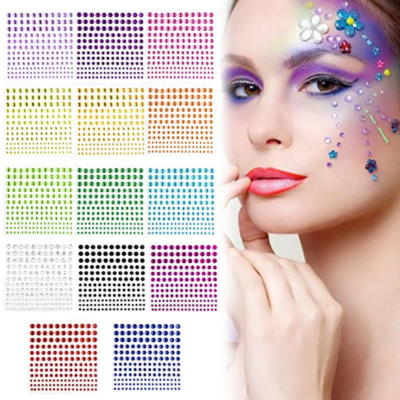 165-Piece Crystal Rhinestone Gem Stickers – Self-Adhesive DIY