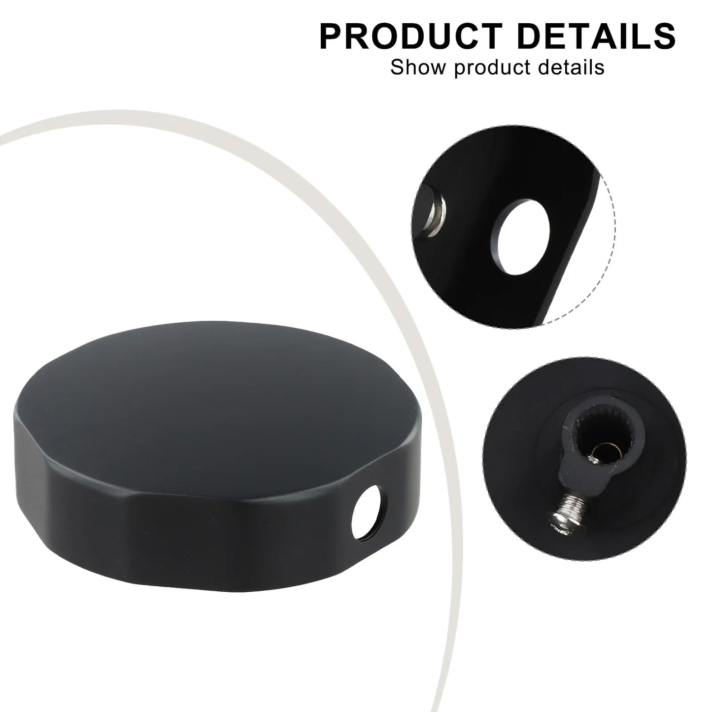 74mm Brass Bathtub Rotating Knob | Black Overflow Control